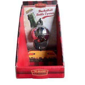 Basketball Bottle Opener Wall Mounted Chrome Finish Original Fun‎ Workshop NEW